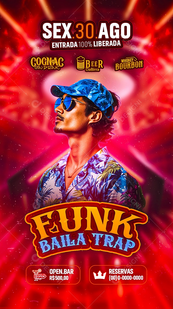 Story Flyer Funk Baila Trap Social Media PSD Editável