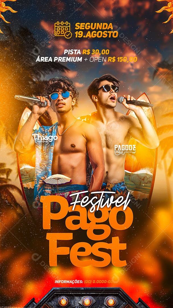 Story Flyer Festivel Pago Fest Social Media PSD Editável