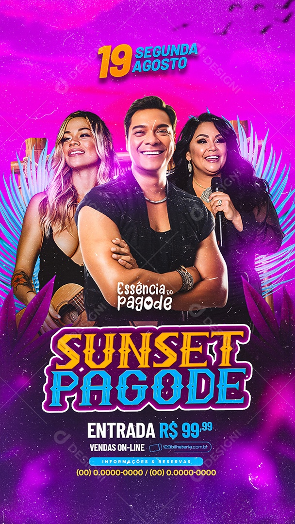 Story Flyer Sunset Pagode Social Media PSD Editável
