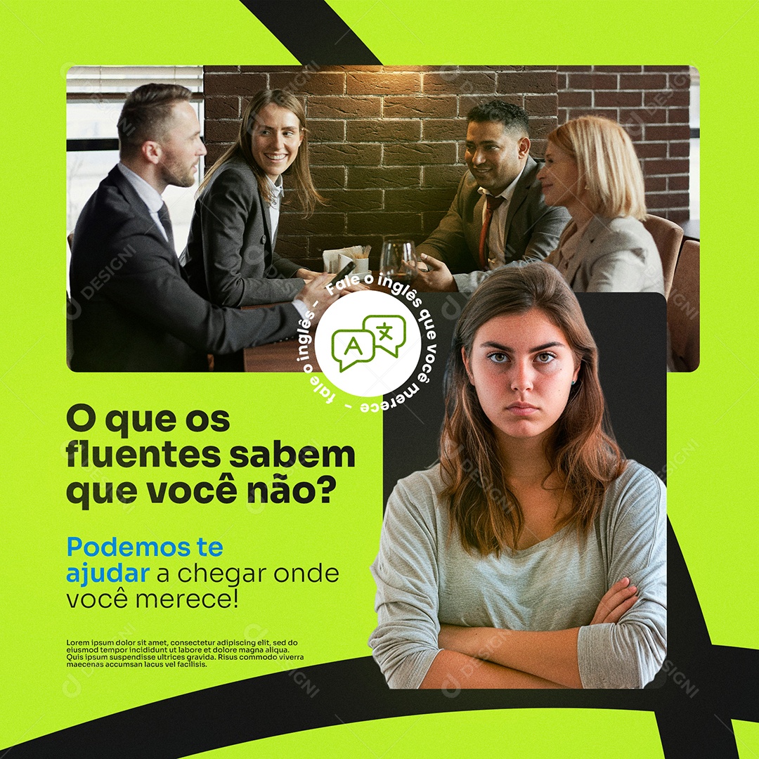 Escola de Inglês Social Media PSD Editável