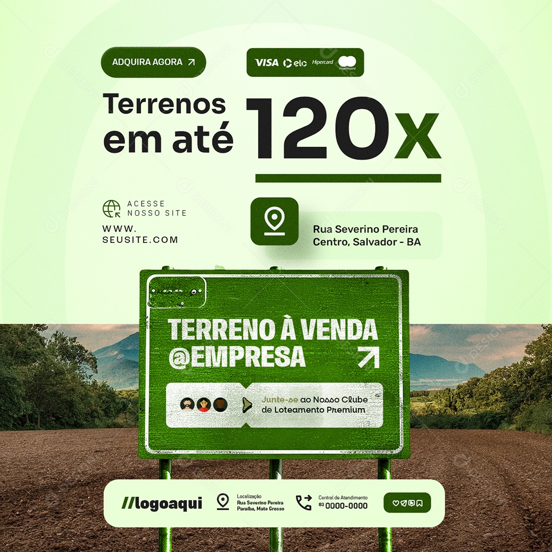 Terrenos à Venda Social Media PSD Editável