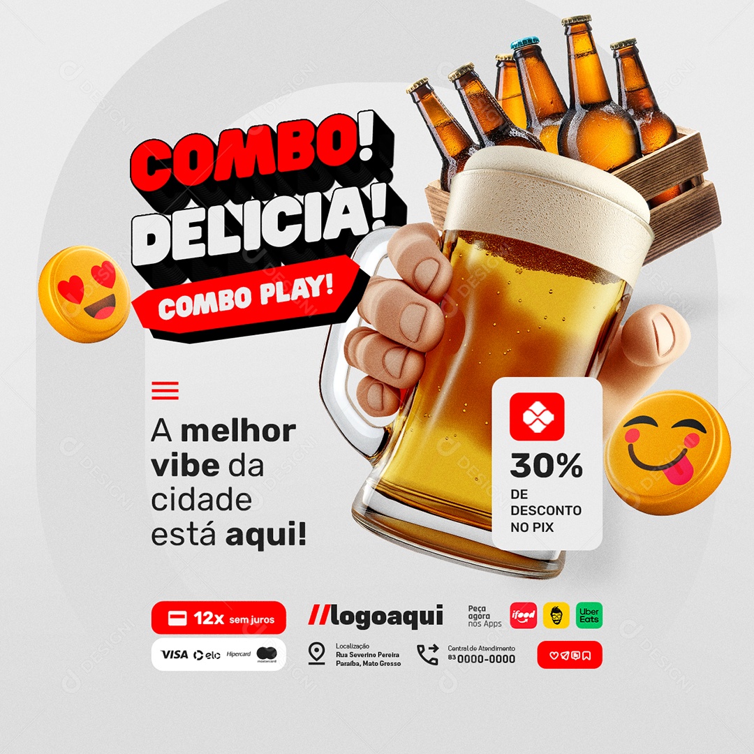 Sexta da Breja Chopearia Combo Delicia Social Media PSD Editável