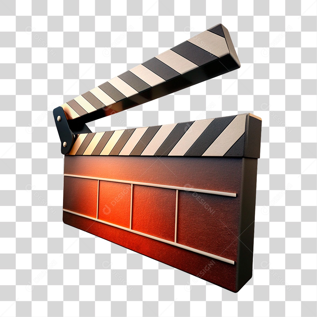 Elemento 3D Claquete PNG Trasparente