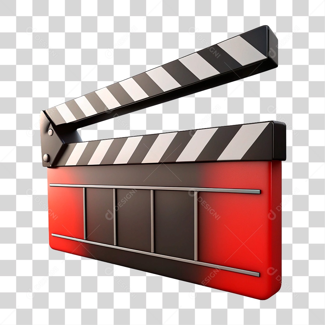 Elemento 3D Claquete PNG Trasparente