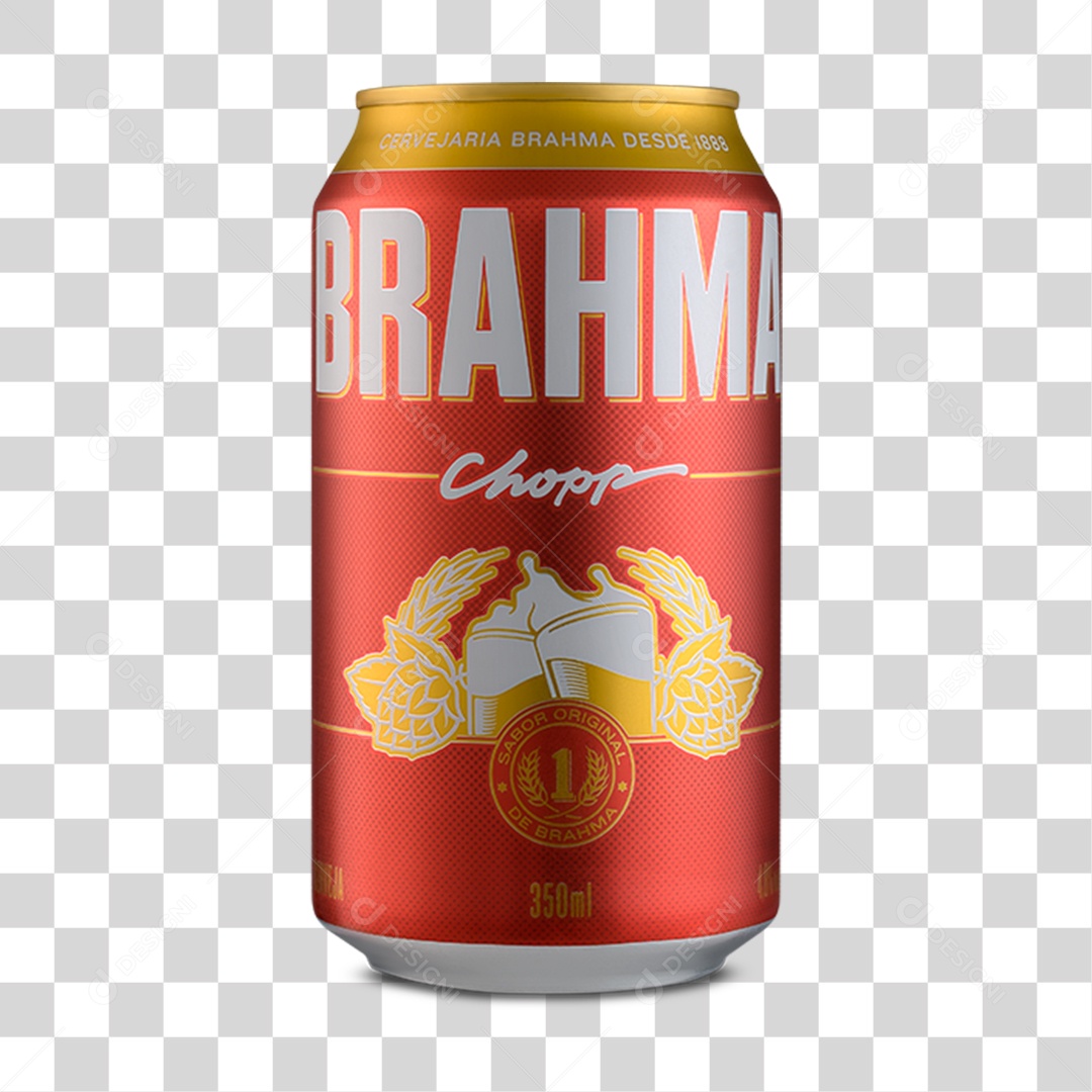 Lata de Cerveja Brahma PNG Transparente