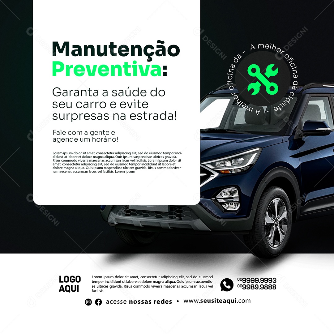 Oficina mêrcanica Social Media PSD Editável