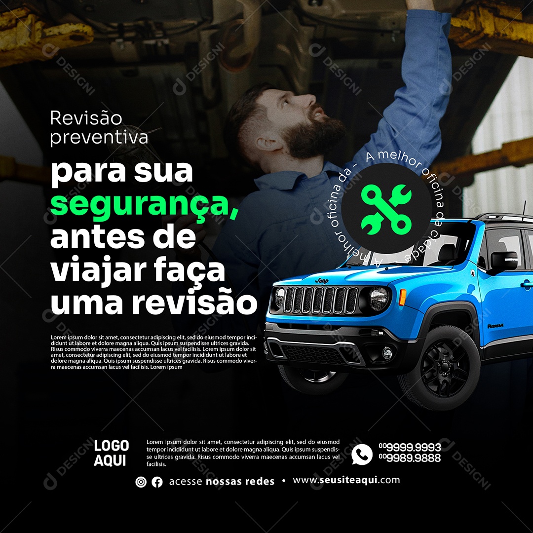 Oficina mêrcanica Social Media PSD Editável