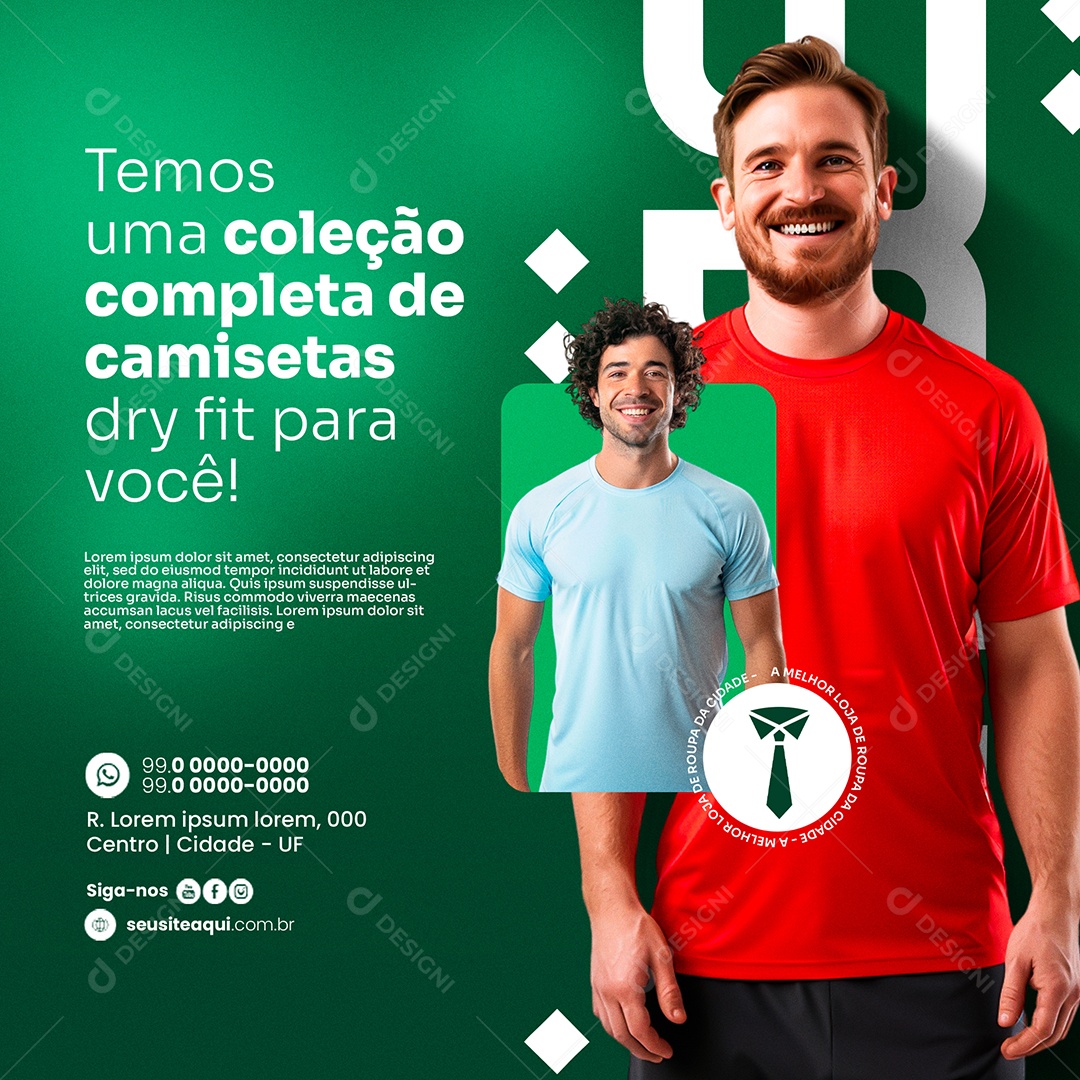 Loja de Roupas Coleção Completa de Camisetas Social Media PSD Editável