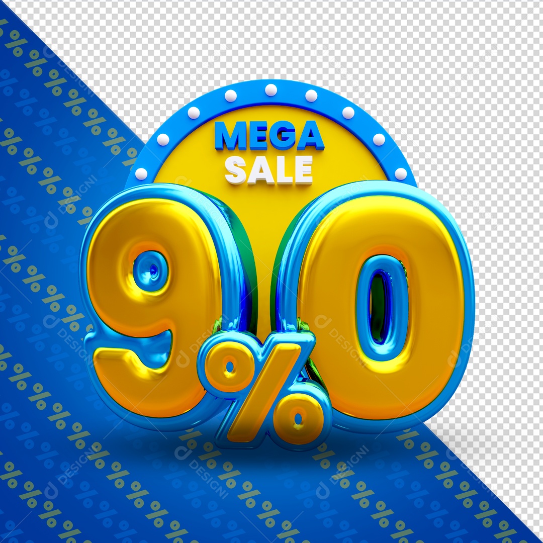 Mega Oferta 90% Selo 3D para Composição PSD