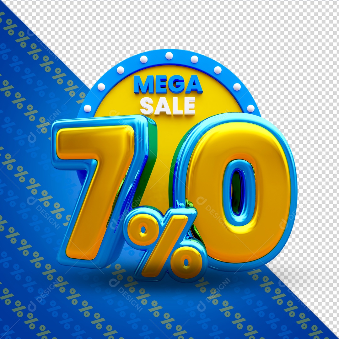 Mega Oferta 70% Selo 3D para Composição PSD