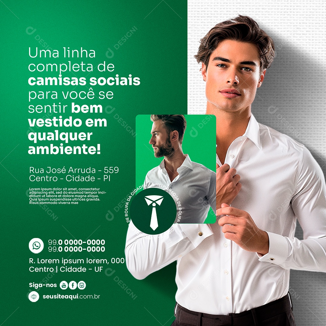 Loja de Roupas Camisas Sociais Social Media PSD Editável