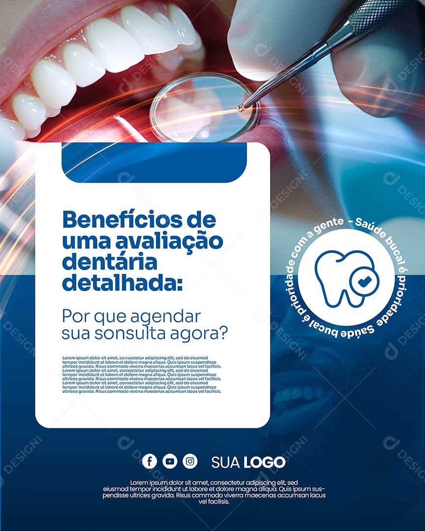 Dentista Social Avaliação Dentária Media PSD Editável