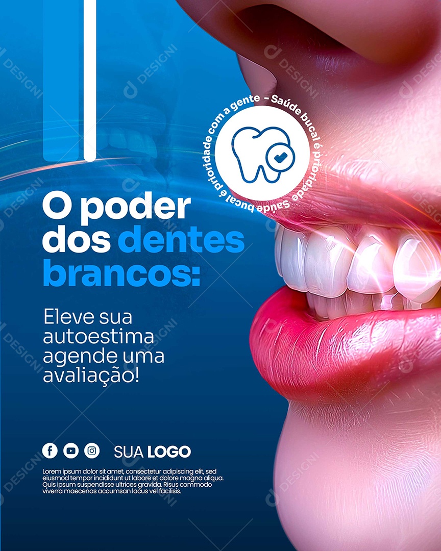 Dentista o Poder Dos Dentes Brancos Social Media PSD Editáve