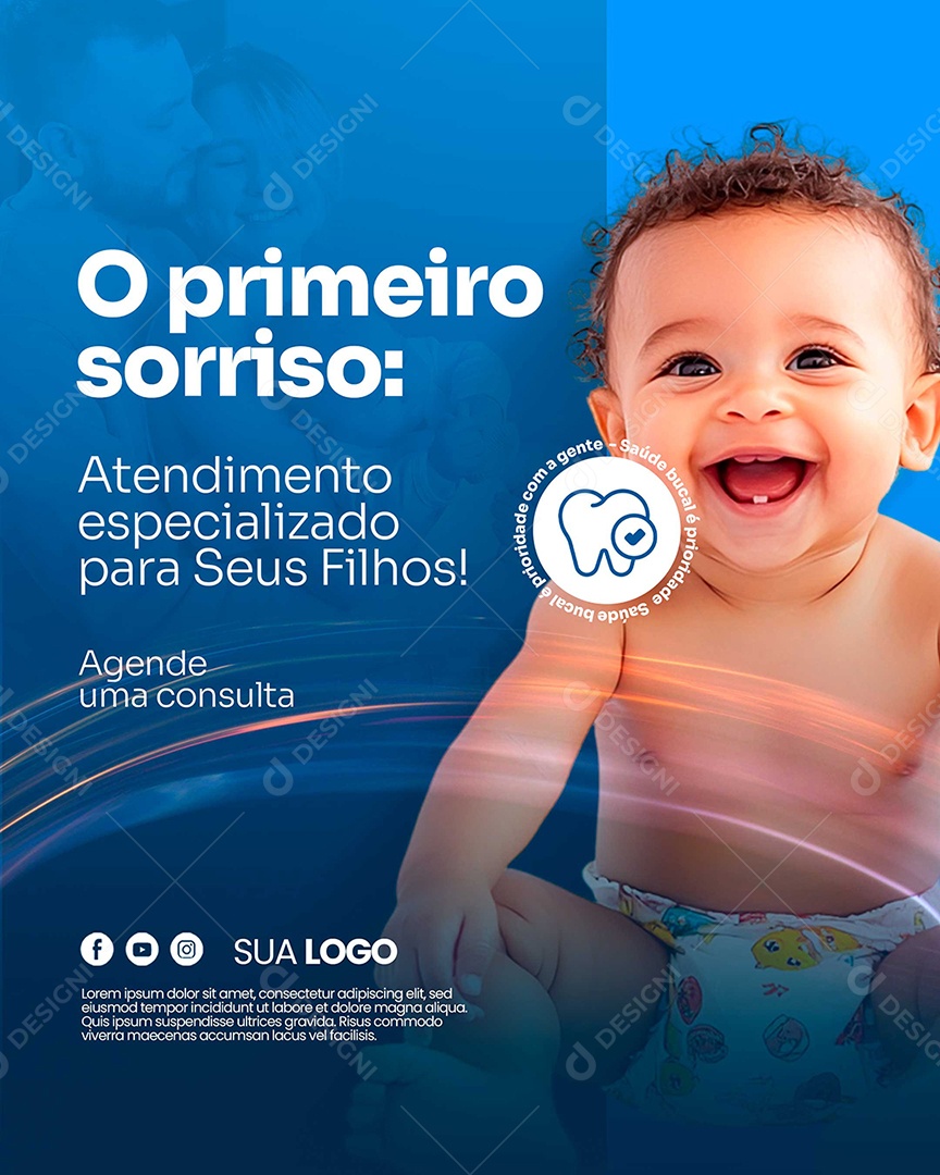 Dentista o Primeiro Sorriso Social Media PSD Editáve