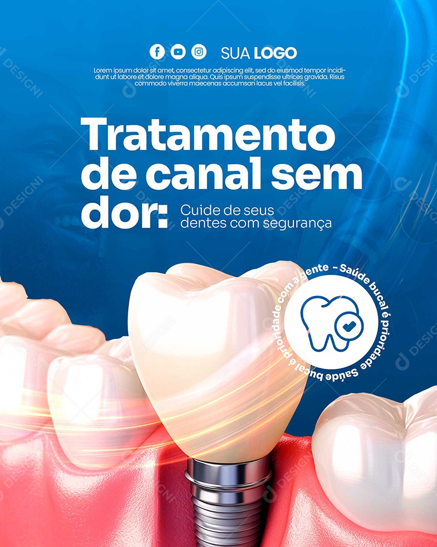 Dentista Tratamento de Canal Sem Dor Social Media PSD Editáve