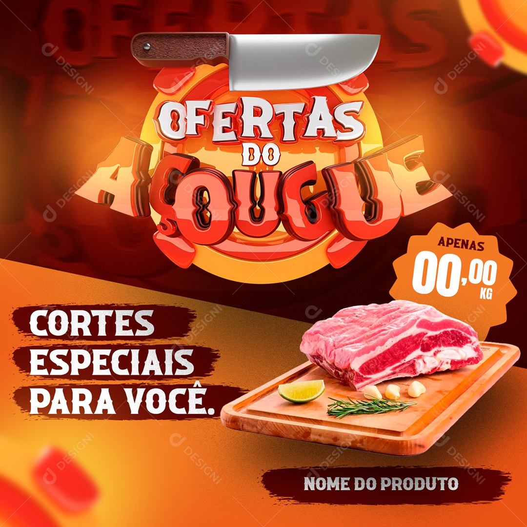 Ofertas do Acougue Socia Media Editável
