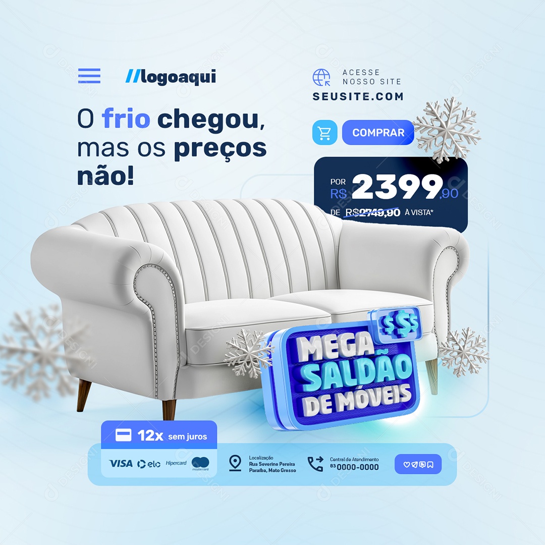 Mega Saldão de Móveis Sofá Social Media PSD Editável