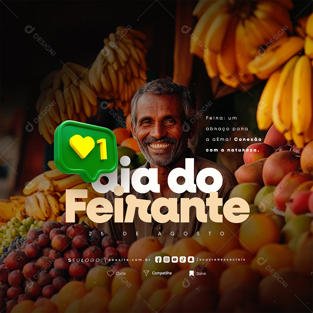 Dia do Feirante 25 de Agosto Social Media PSD Editável