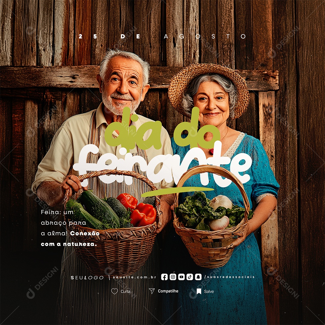 Dia do Feirante 25 de Agosto Social Media PSD Editável