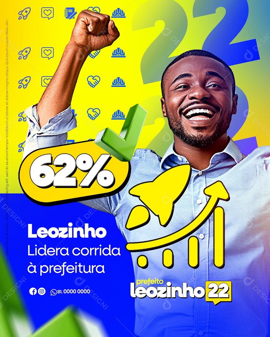 Política Leozinho Lidera Social Media PSD Editável