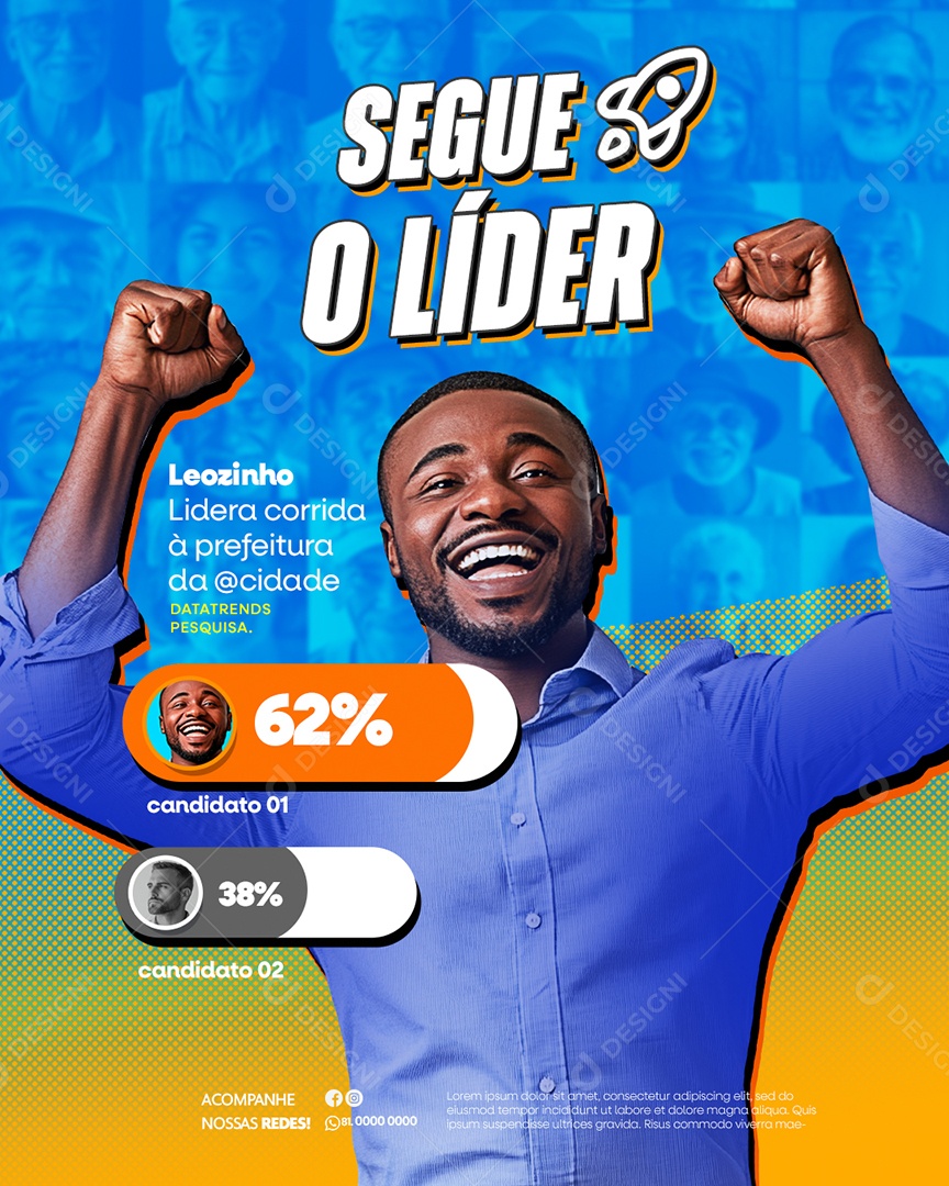 Policy Follow Social Media PSD Leader Editable