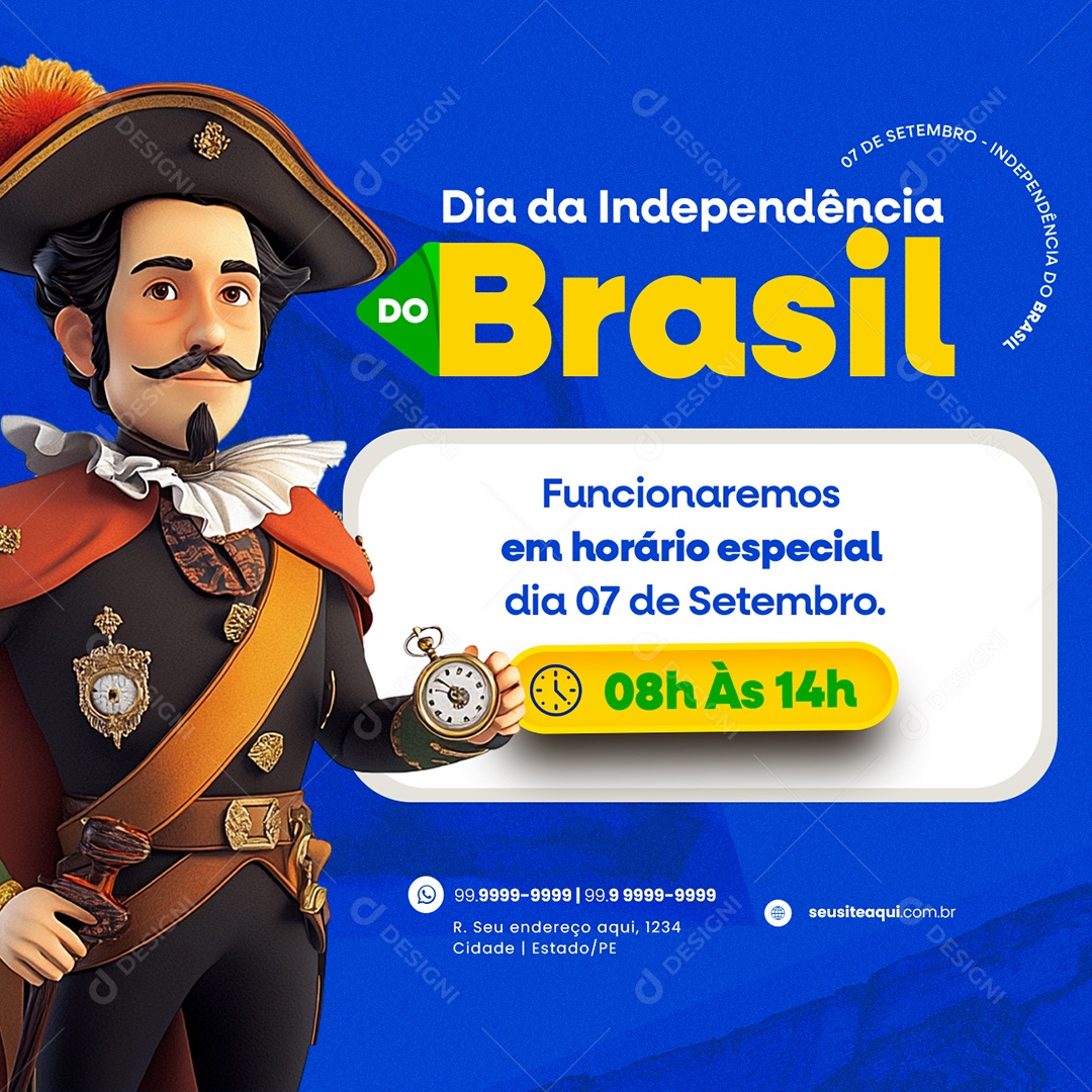 Dia da Independência do Brasil 07 de Setembro Social Media PSD Editável