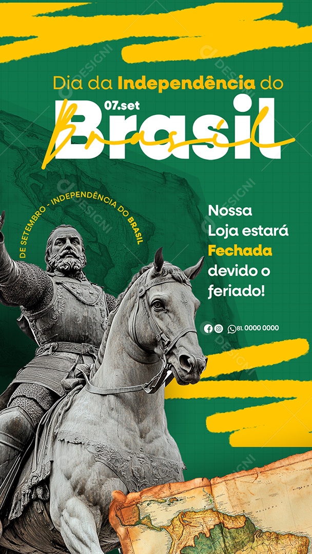 Story Independência do Brasil 07 de Setembro Social Media PSD Editável