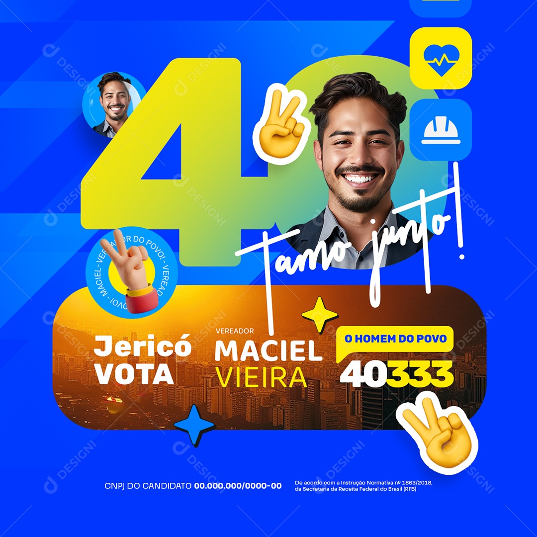 Política Eleição Vereador Marciel Vieira Social Media PSD Editável