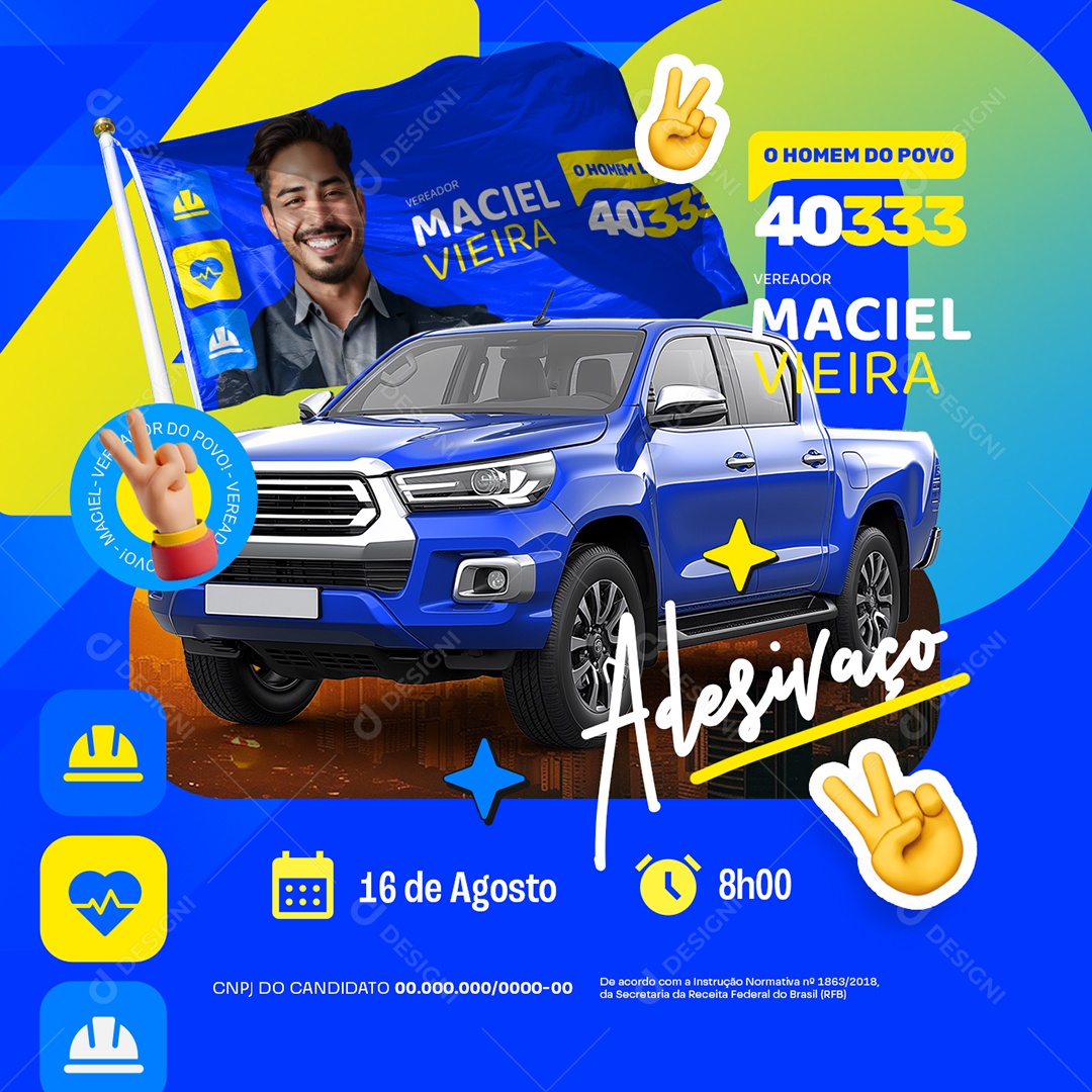 Política Eleição Adesivaço Social Media PSD Editável