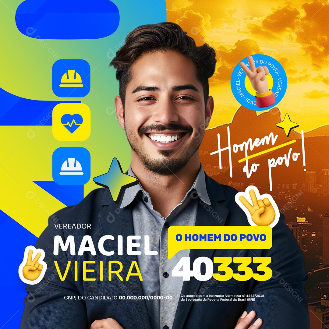 Política Eleição Vereador Marciel Social Media PSD Editável