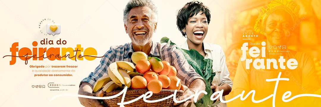 Carrossel Dia do Feirante 25 de Agosto Social Media PSD Editável