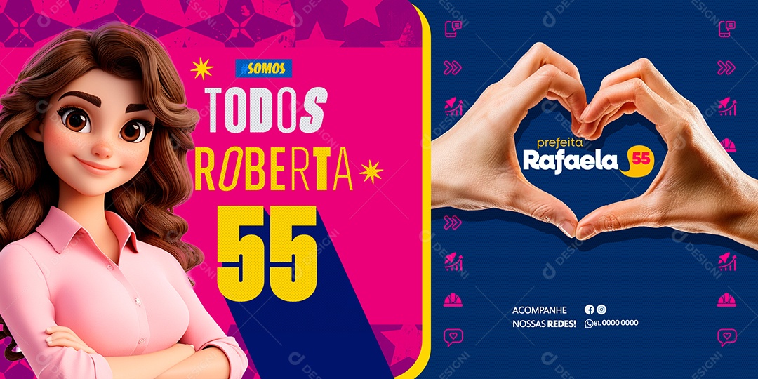 Banner Política Somos todos Roberta Social Media PSD Editável