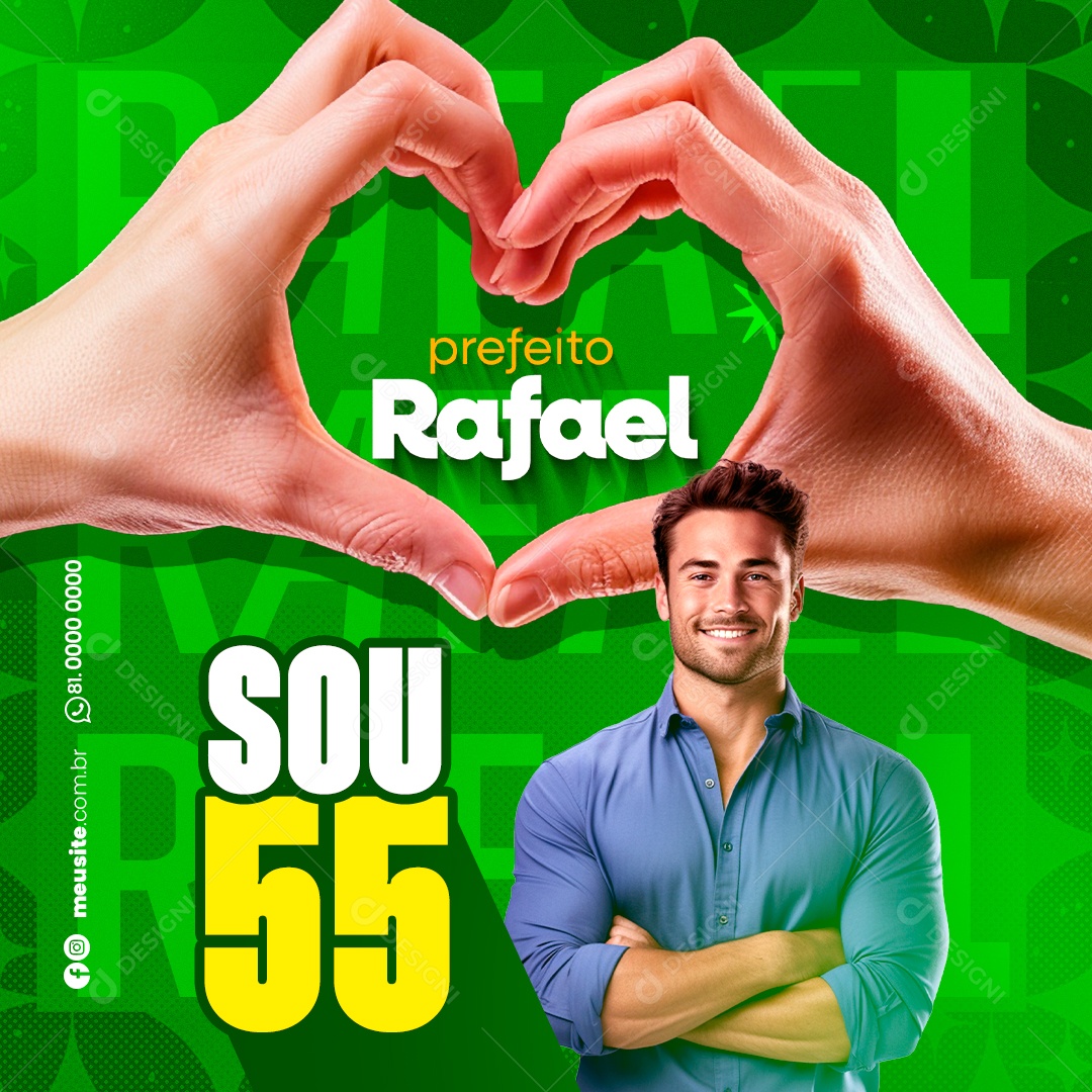 Política Prefeito Rafael Social Media PSD Editável