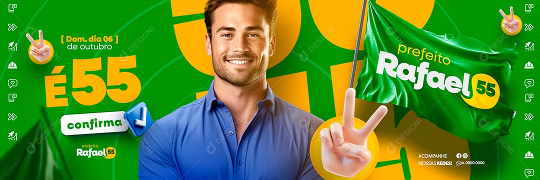 Carrossel Política Prefeito Rafael Social Media PSD Editável