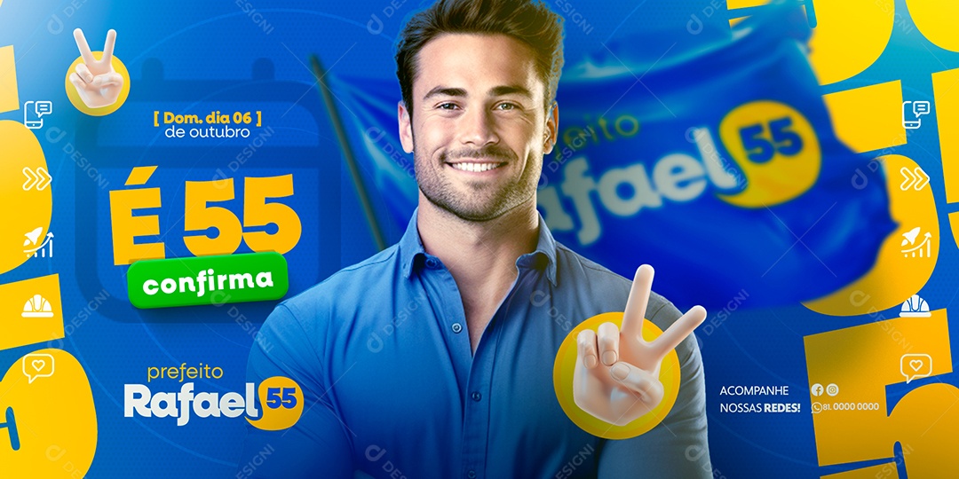 Banner Política Prefeito Rafael Social Media PSD Editável