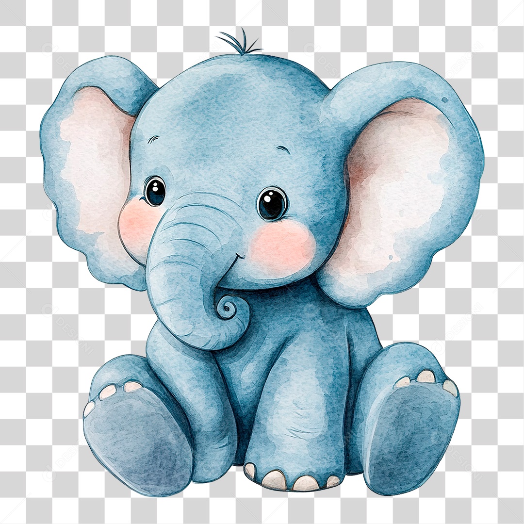 Elemento 3D Elefante PNG Transparente