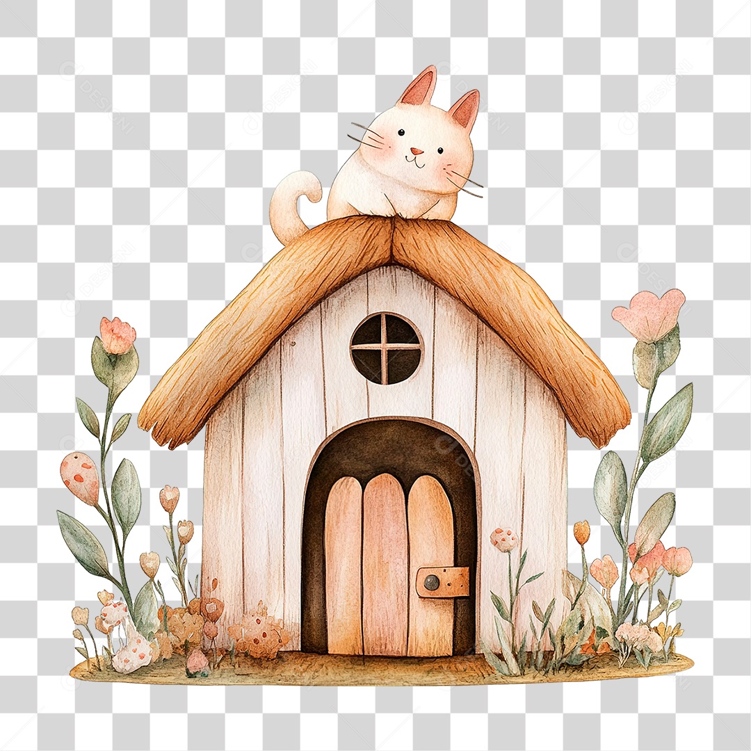 Elemento 3D Casa PNG Transparente