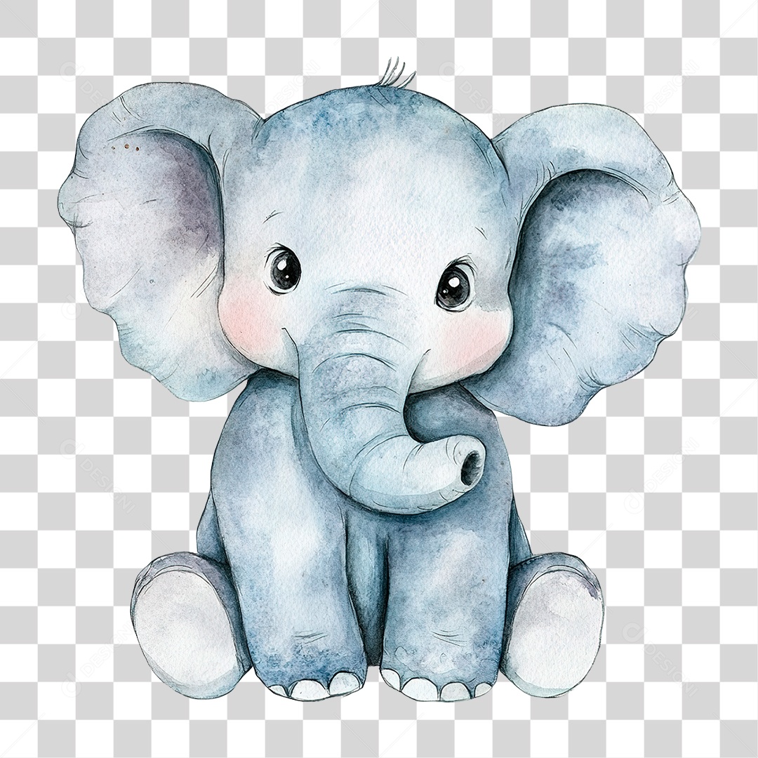 Elemento 3D Elefante PNG Transparente