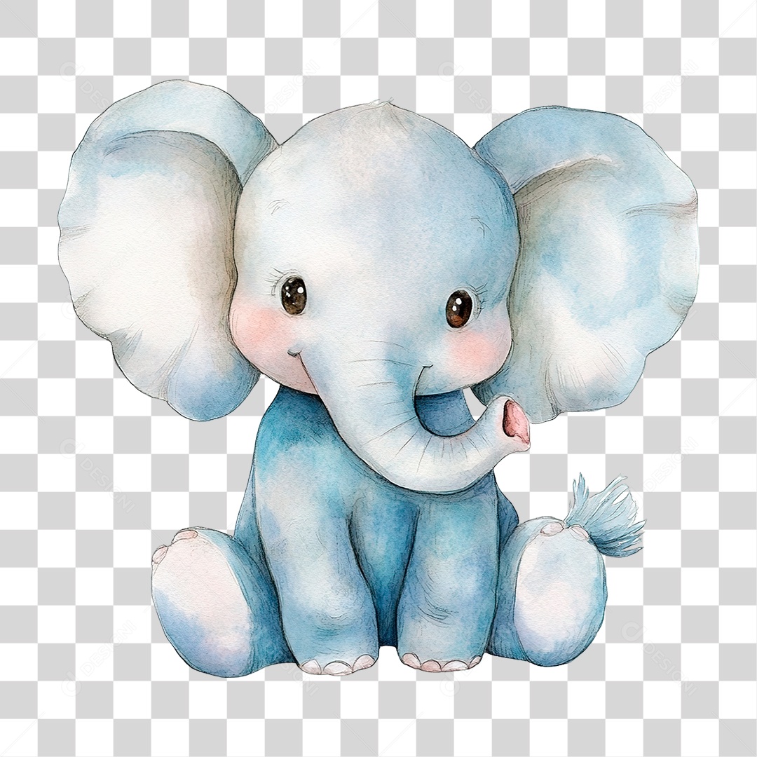 Elemento 3D Elefante PNG Transparente