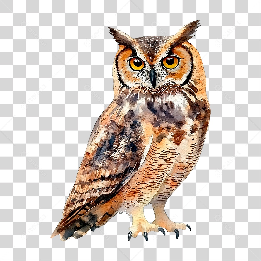 Elemento 3D Coruja PNG Transparente