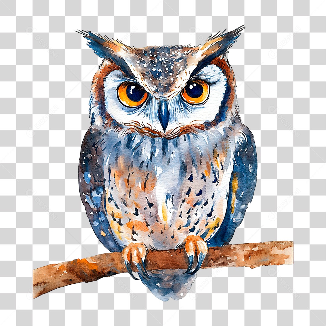 Elemento 3D Coruja PNG Transparente