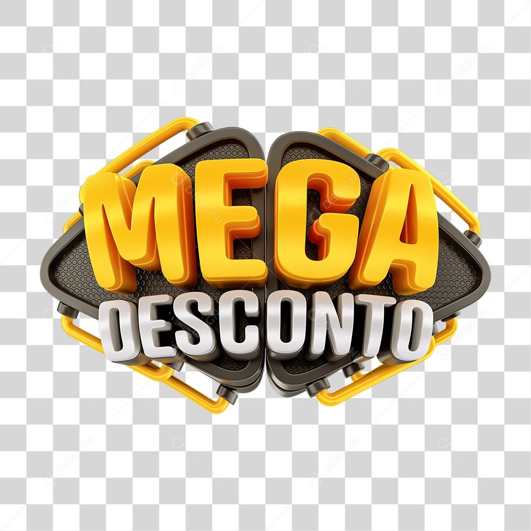 Selo 3D Mega Descontos PNG Transparente