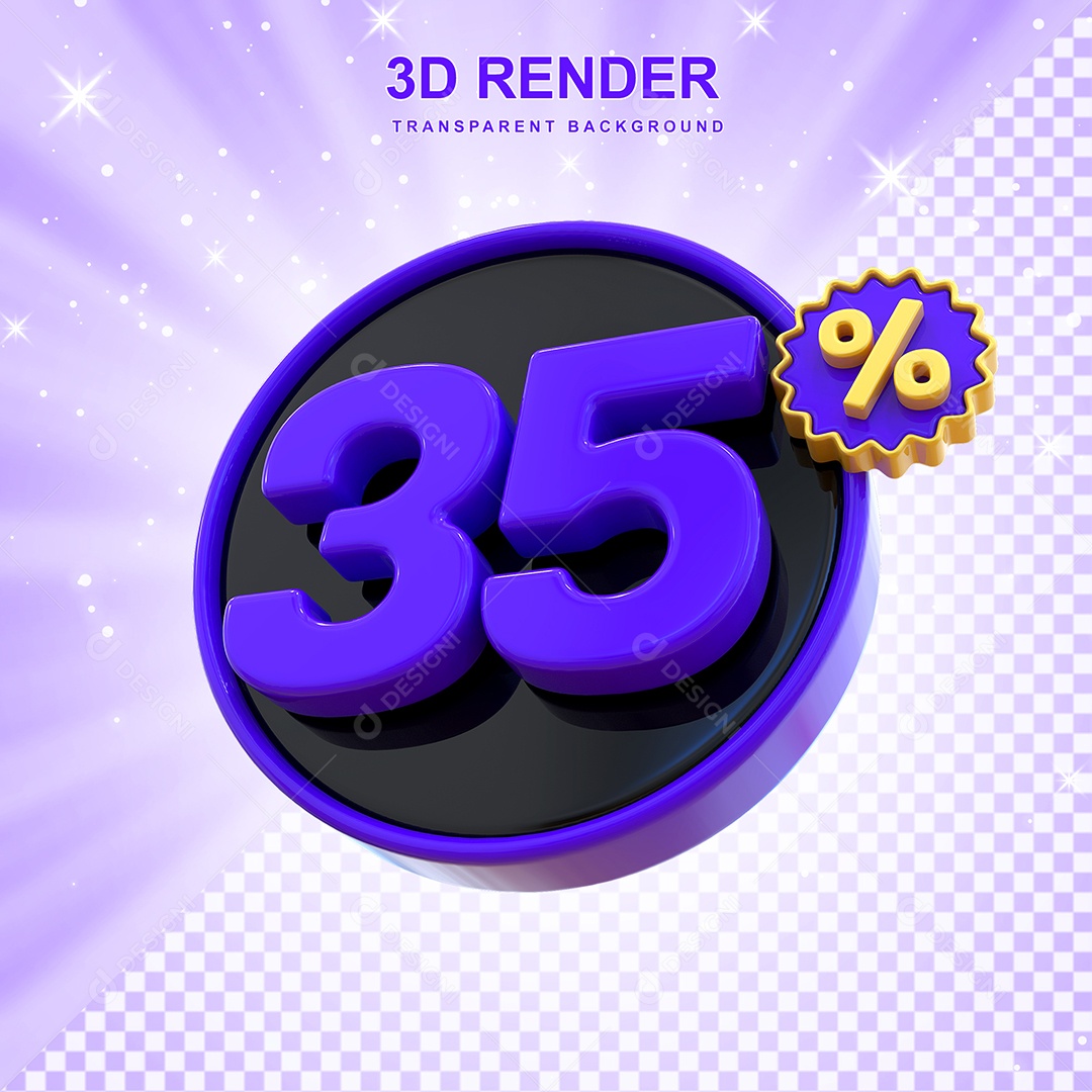 35% discount 3D Element Purple and Black for PSD Composition