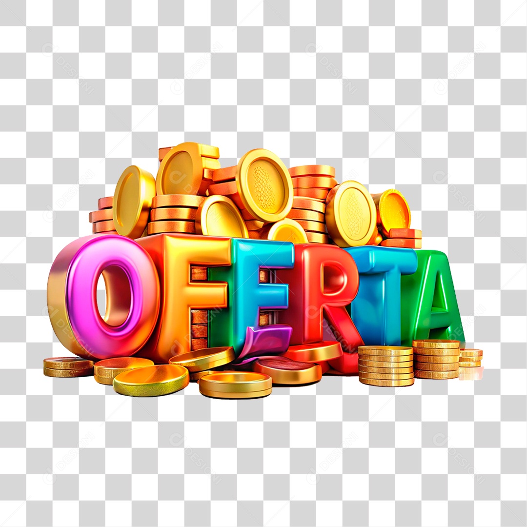 Texto 3D Oferta PNG Transparente