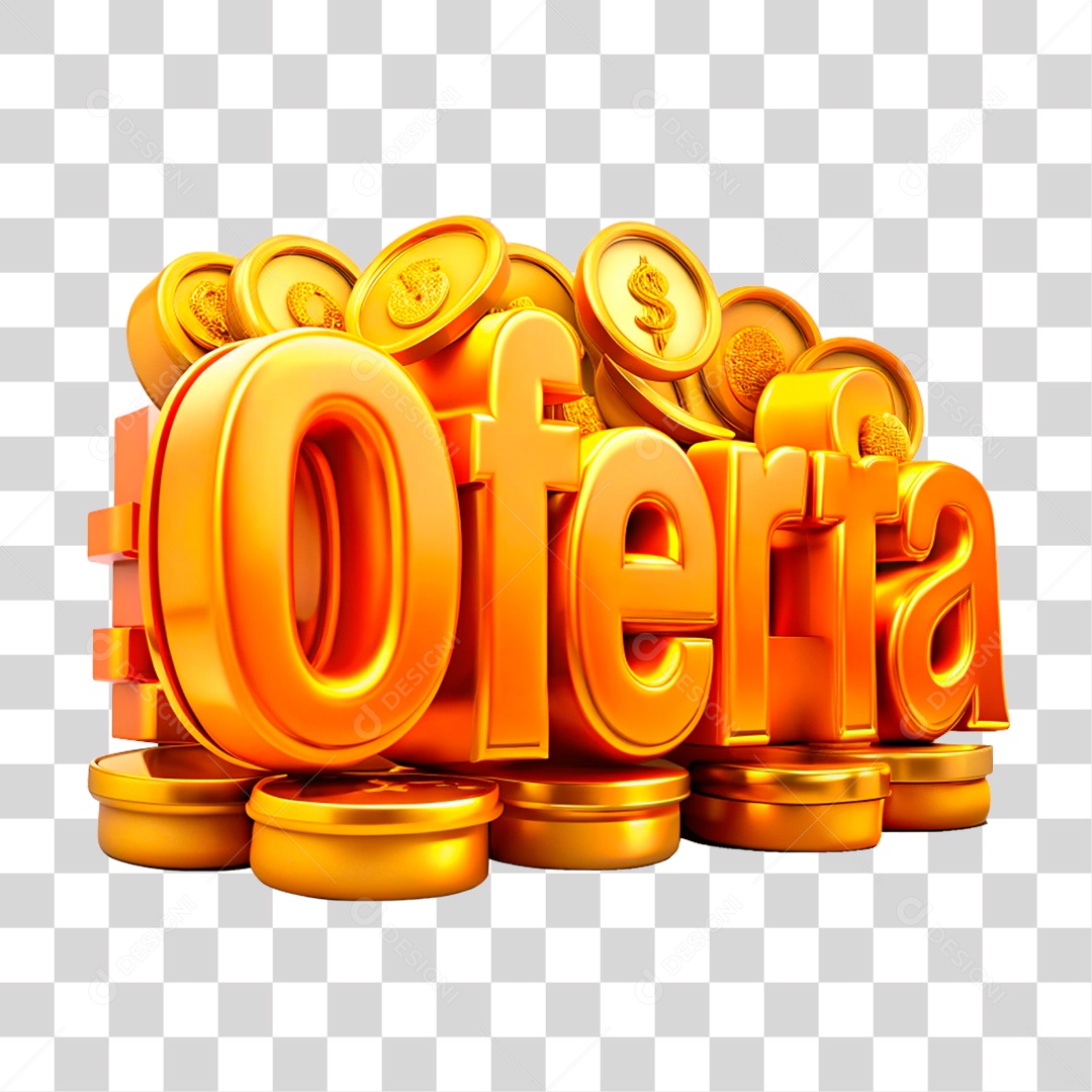 Texto 3D Oferta PNG Transparente