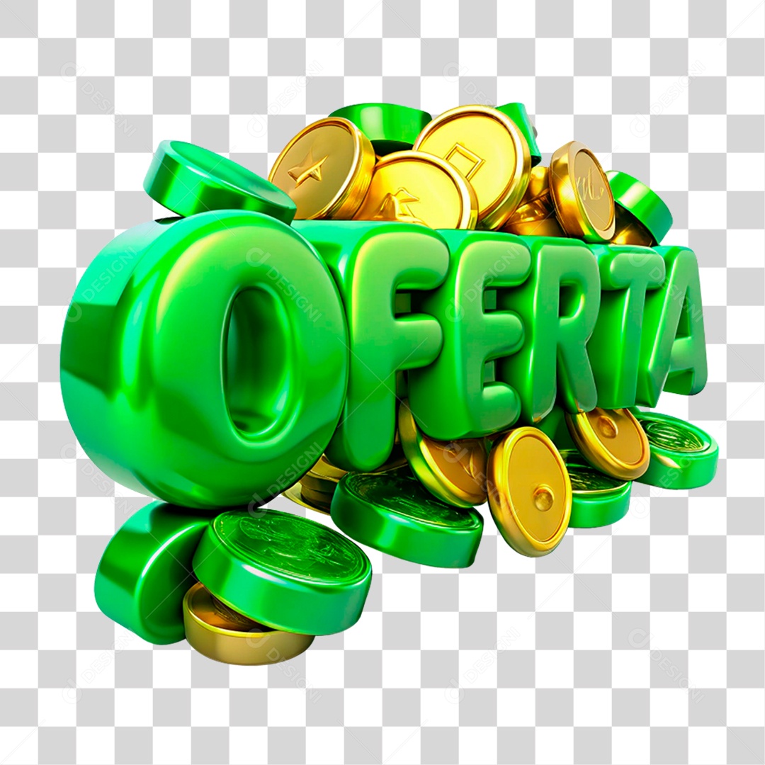Texto 3D Oferta PNG Transparente