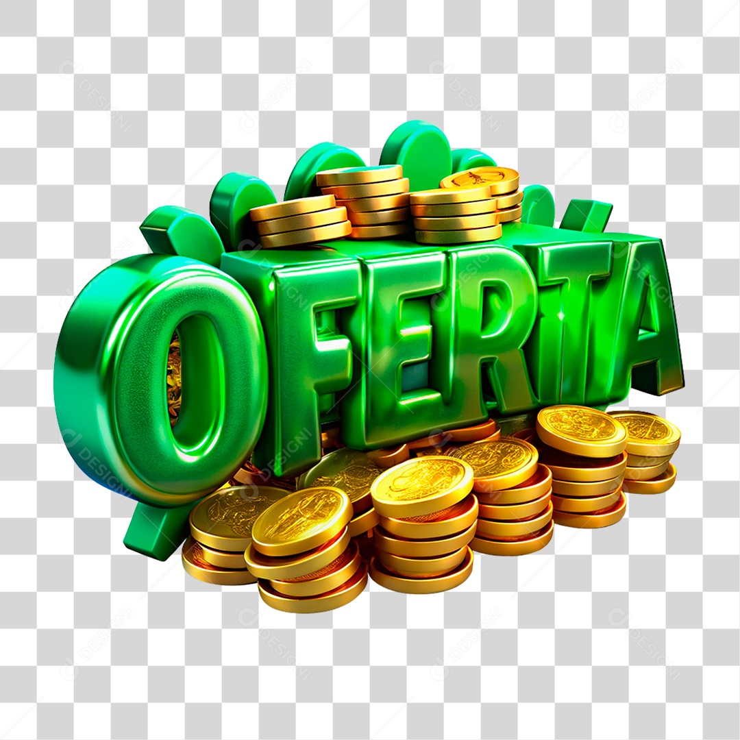 Texto 3D Oferta PNG Transparente