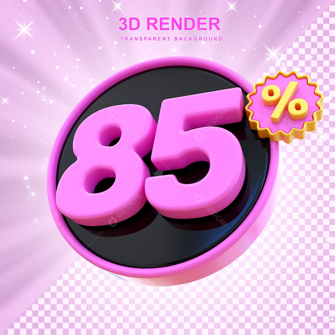 85% discount 3D Element Pink and Black for PSD Composition