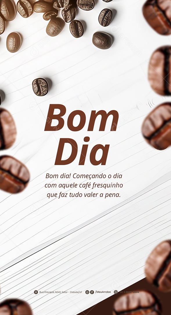 Story Bom dia Começando com Aquele Café Frasquinho Social Media PSD Editável