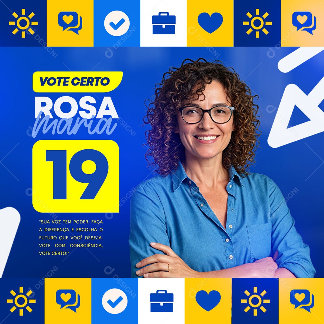 Política Candidata Rosa Maria Social Media PSD Editável